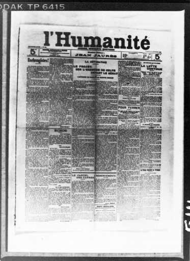 Portada de 'L'Humanité'