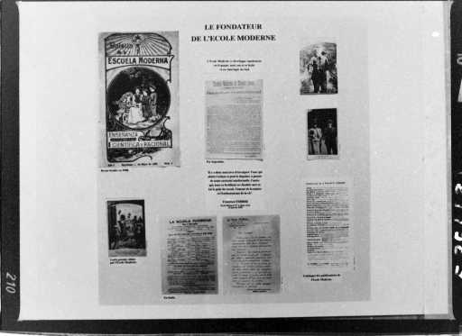 Plafon de l'exposició 'Le cas Ferrer. 1909' 