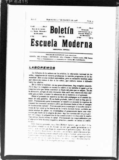 Boletín de la Escuela Moderna