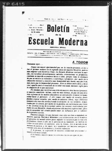 Boletín de la Escuela Moderna