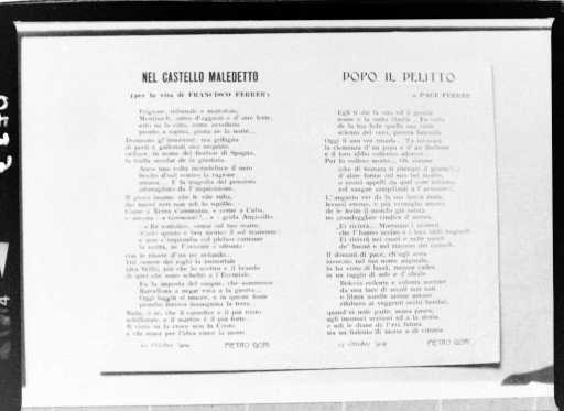 Poemes de Pietro Gori dedicats a Ferrer