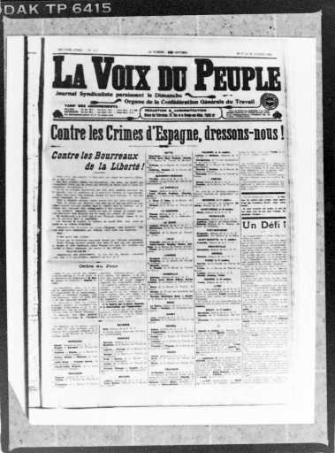 Portada de 'La Voix du Peuple'