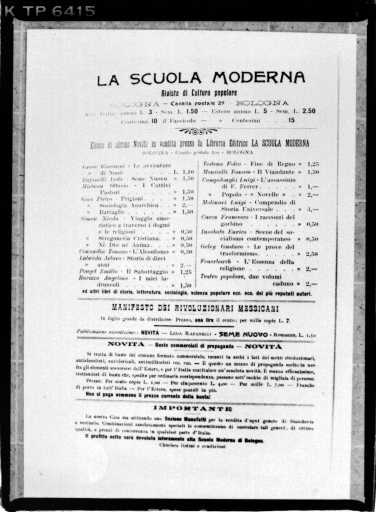 Revista 'La Scuola Moderna. Rivista di Cultura popolare'