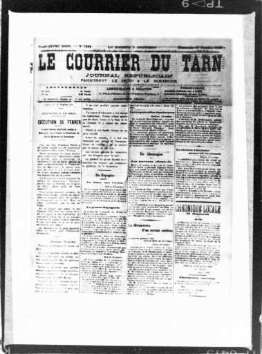 Portada de Le Courrier du Tarn