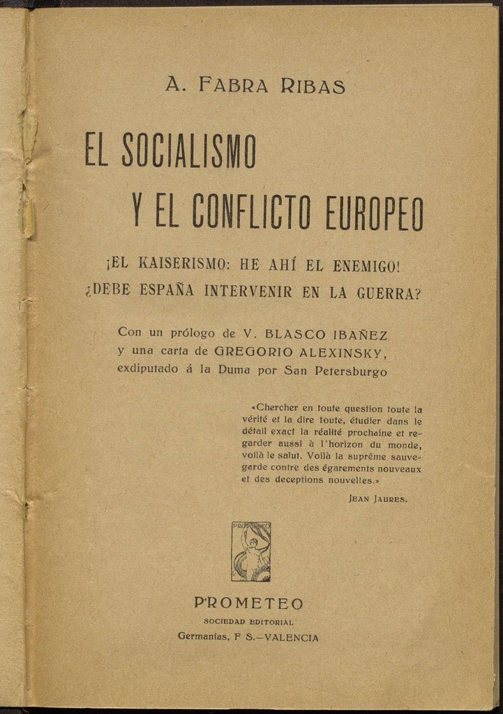 El socialismo y el conflicto europeo