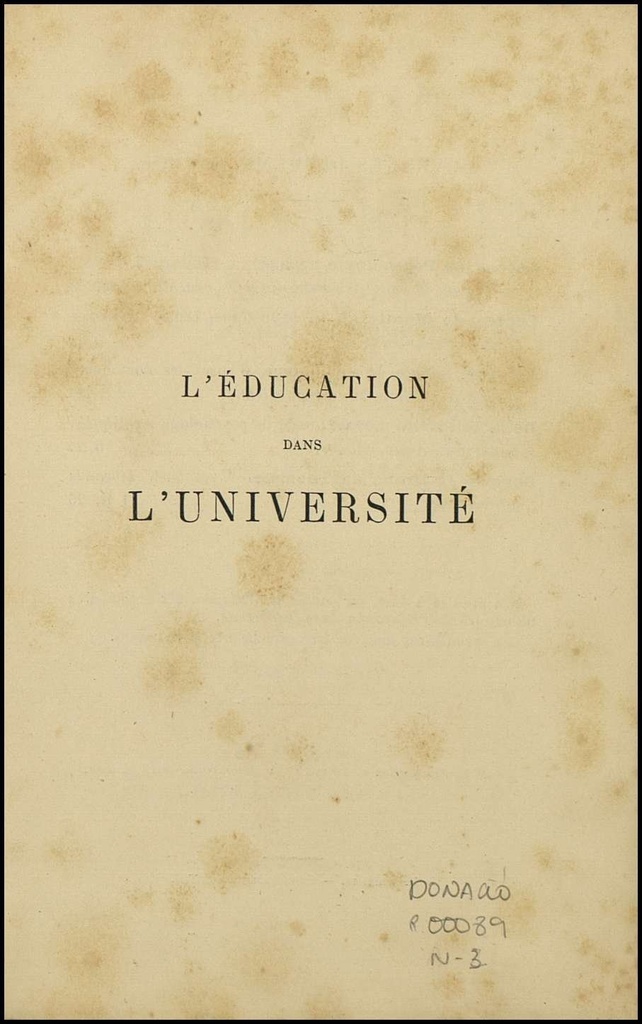 L'éducation dans l'université