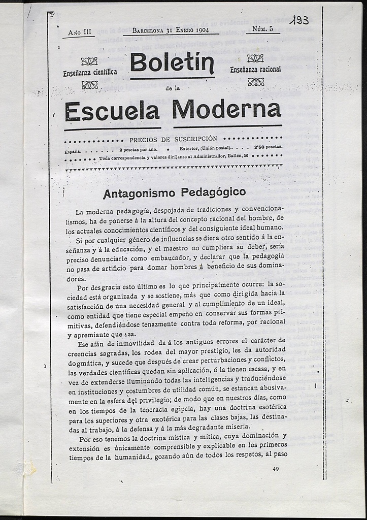 Boletín de la Escuela Moderna