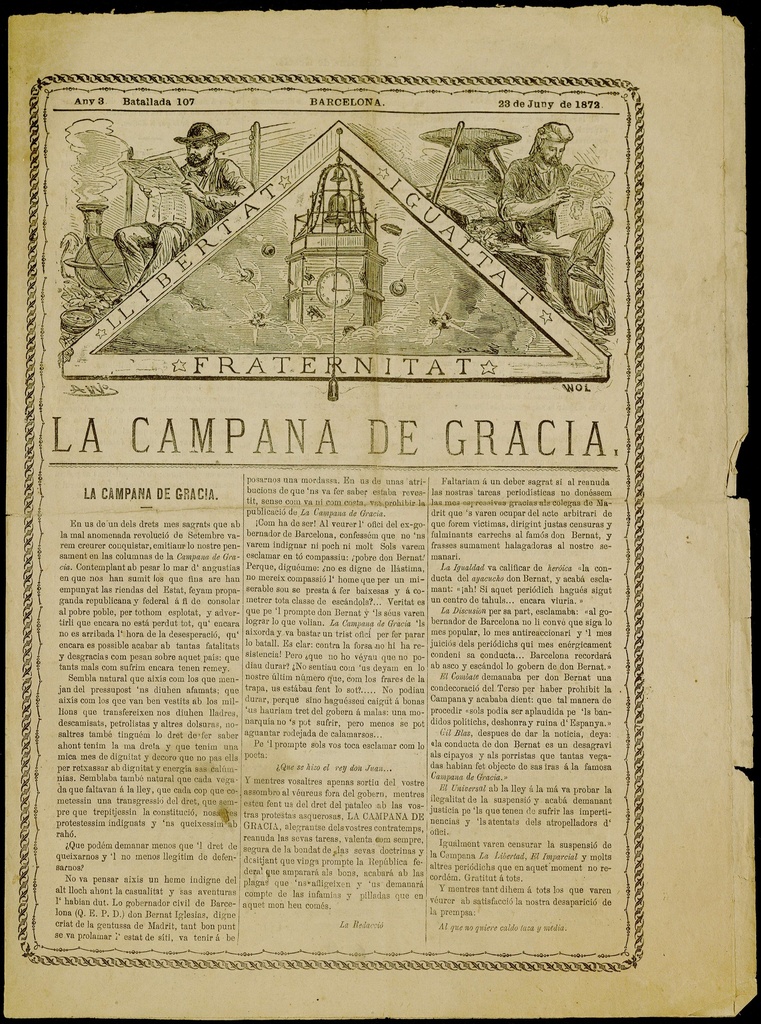 La Campana de Gràcia - Any III Batallada 107 (23-06-1872)
