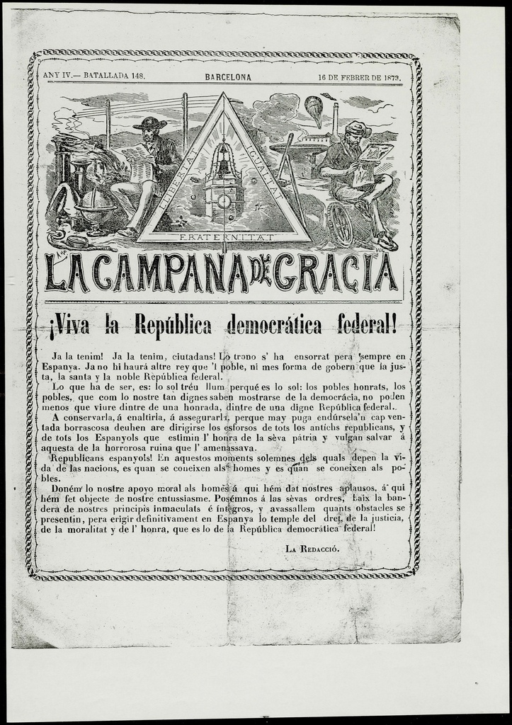 La Campana de Gràcia - Any IV Batallada 148 (16-02-1873)