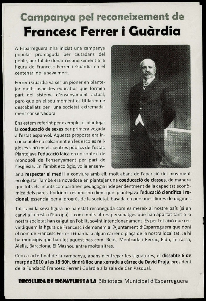 Campanya pel reconeixement de Francesc Ferrer i Guàrdia