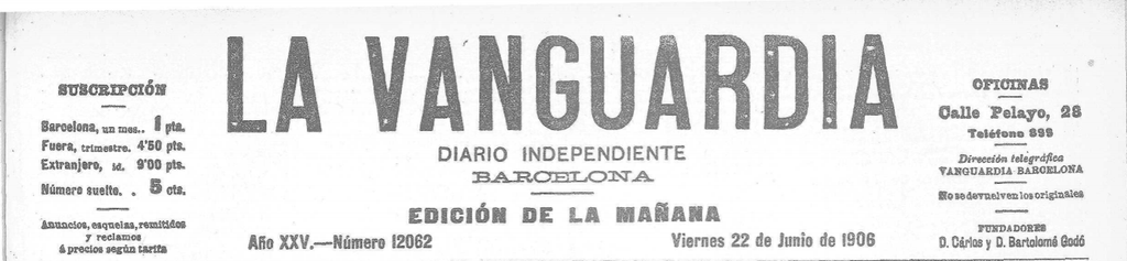 La Vanguardia, recull juny 1907