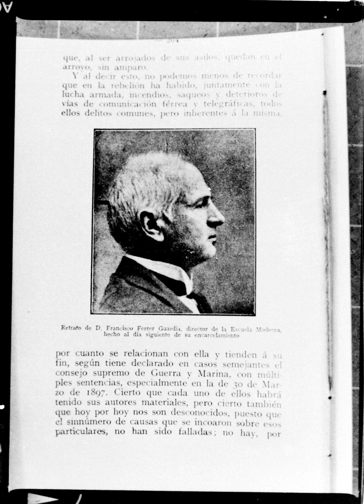 Francesc Ferrer i Guàrdia el dia després del seu empresonament. Retrat