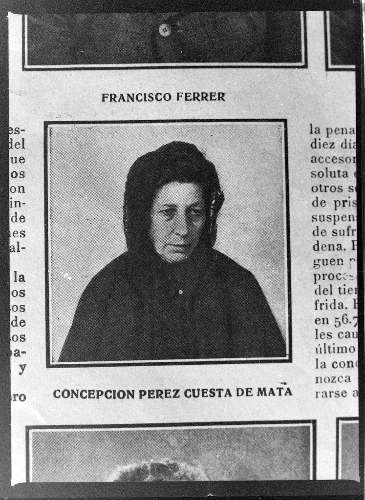 Concepción Pérez Cuesta de Mata. Procesados en la causa de la bomba