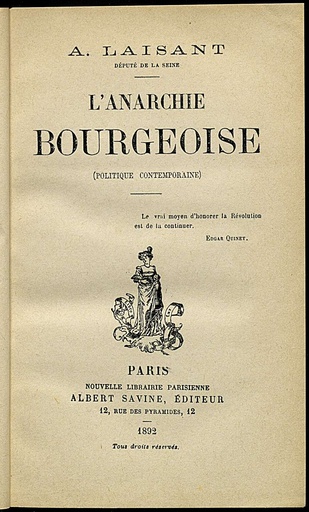 [O7/16 - R-0066] L'anarchie bourgeoise
