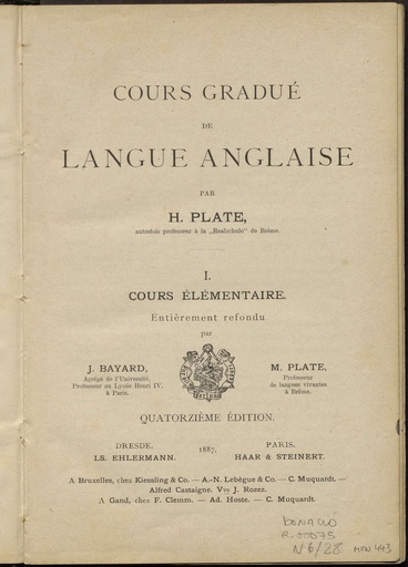 [N6/28 - R-0075] Cours gradué de langue anglaise