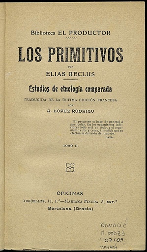 [O7/09 - R-0083] Los primitivos. Vol II
