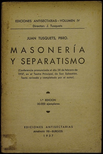 [N5/33 - R-0382] Masonería y separatismo