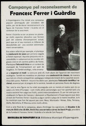 [digitalitzat - R-1305] Campanya pel reconeixement de Francesc Ferrer i Guàrdia