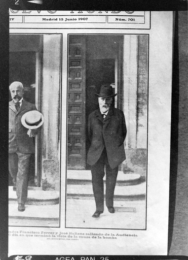 [L10/AF4 (negatiu) L10/AF1 - F-009] José Nakens. El atentado del 31 de mayo. Vista de la causa en la audiencia