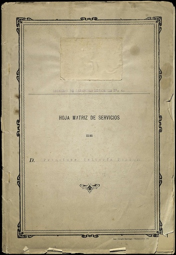 [L2/09 - fg-0496] Hoja matriz de servicios de D. Francisco Galcerán Ferrer, del Batallón de zapadores minadores nº 4